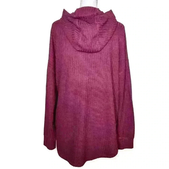 Cha Sor women's wine colored pullover thermal hoodie size large - Picture 2 of 7